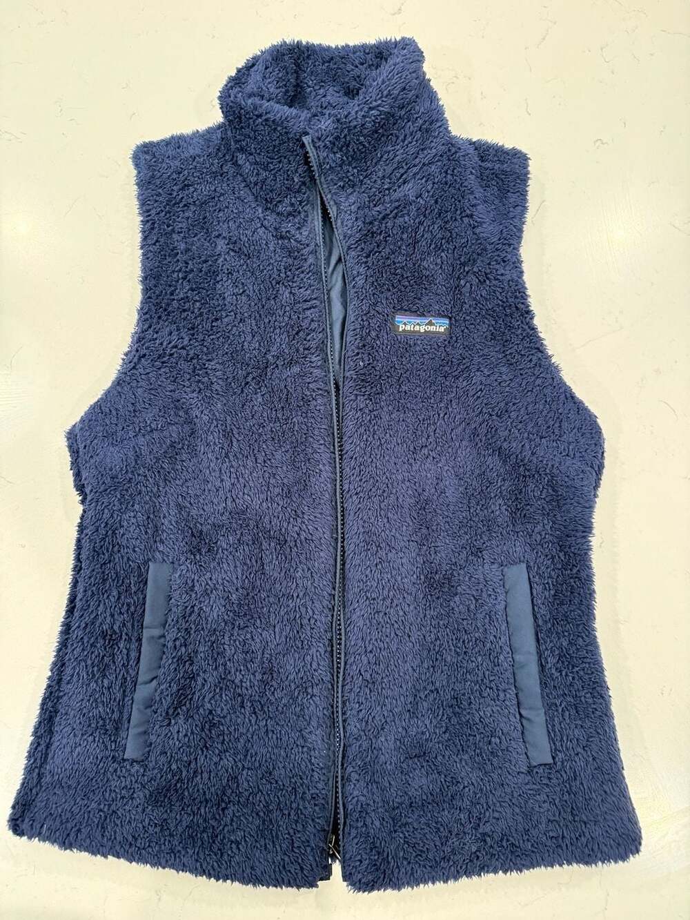 Patagonia Los Gatos Vest Size S Blue Sherpa Fleece Full Zip